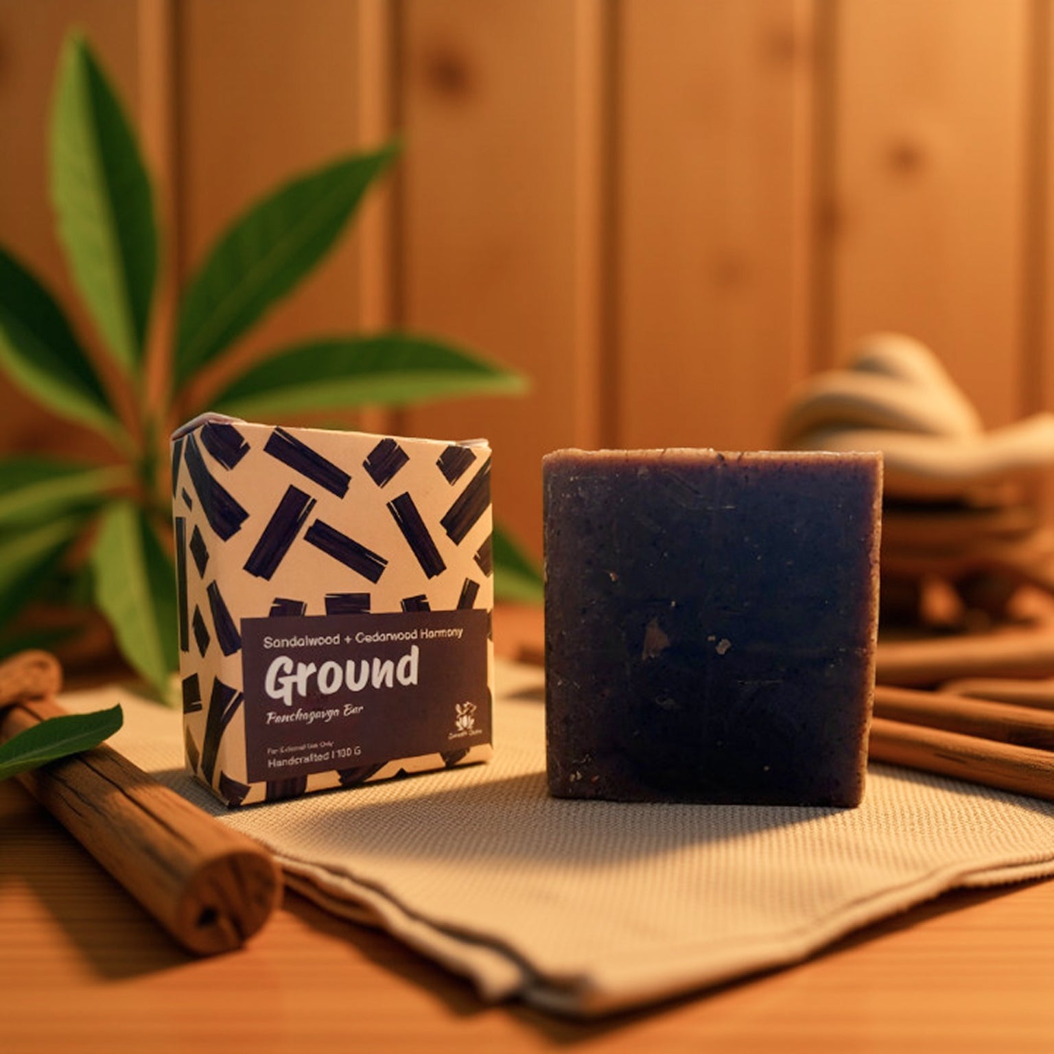 Cedarwood + Sandalwood Harmony – Panchagavya Soap with Woody Essence
