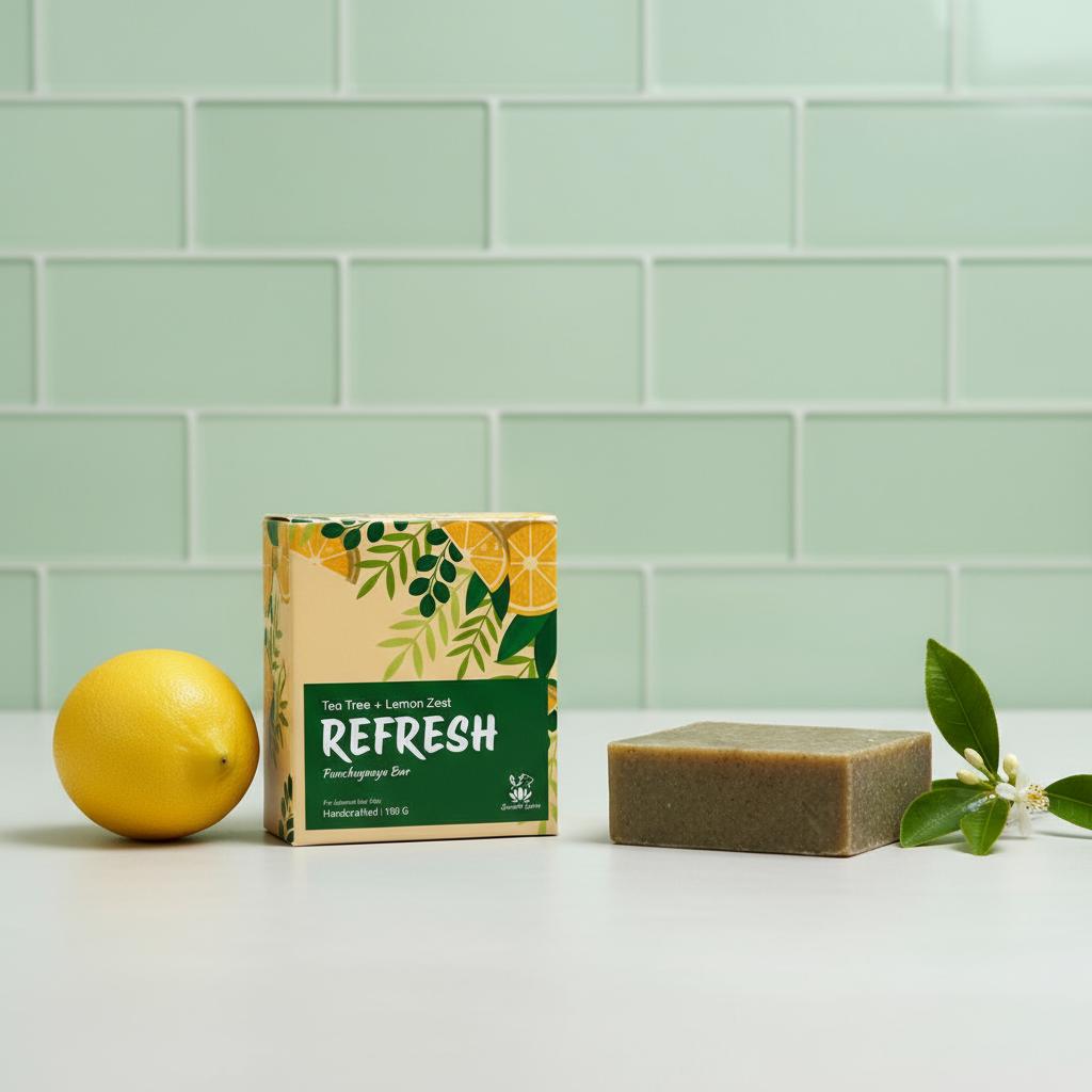 Tea Tree + Lemon Zest – Panchagavya Soap with Citrus Oils